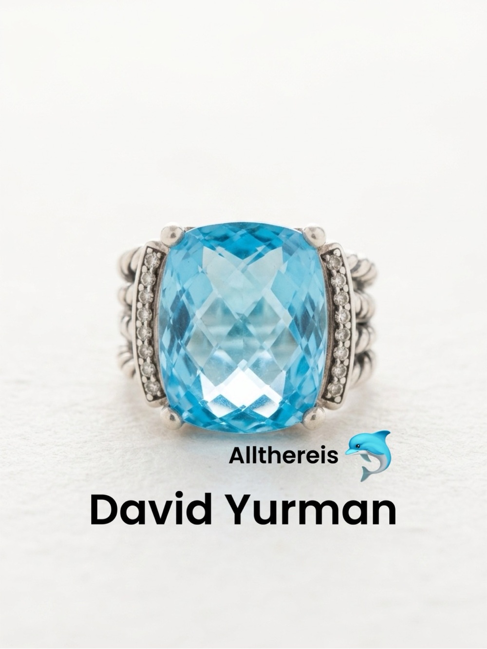 David Yurman Wheaton Blue Topaz Ring 5 1/2